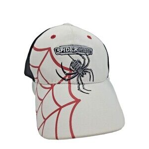 Baseball Hat Cap Adult Adjustable Fisherman's Spiderwire Black Whtie Advertising